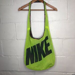 Nike Reversible Neon Yellow Floral Mesh Bag Tote Gym Travel Pool